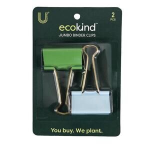 Ecokind by U Style Jumbo Binder Clips, 2-Piece Set 2 Inch Clips